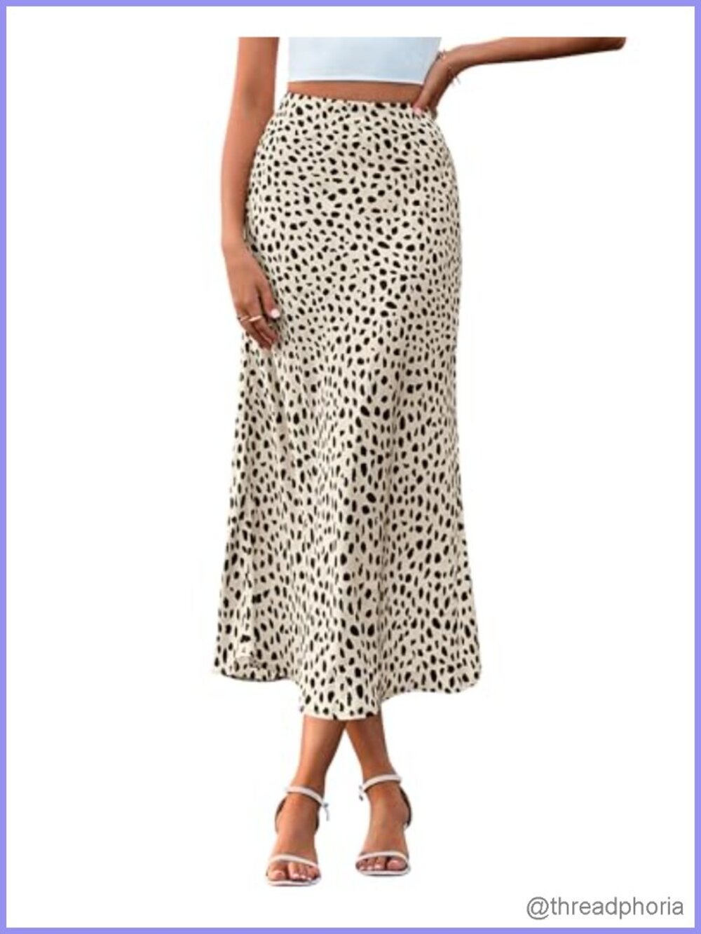 High Waisted A-Line Midi Satin Leopard Print Cocktail Wedding Skirt